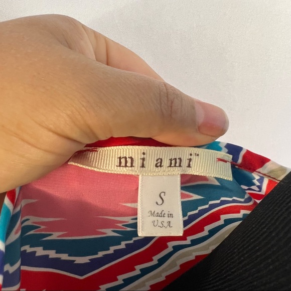Miami Top Aztec Tribal Geometric Print Colorful Southwestern Women's S Small - Picture 3 of 3